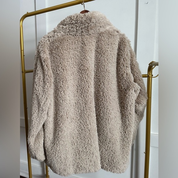 Kenneth Cole Faux Fur Tan Soft Leopard Lined Coat Womens Size 1X - Picture 3 of 11